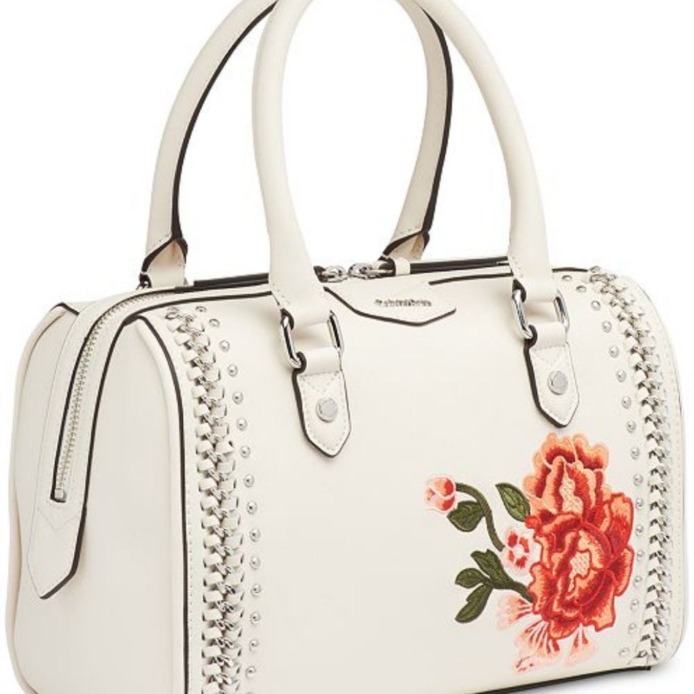 ❤Calvin Klein white floral embroidered satchel ❤